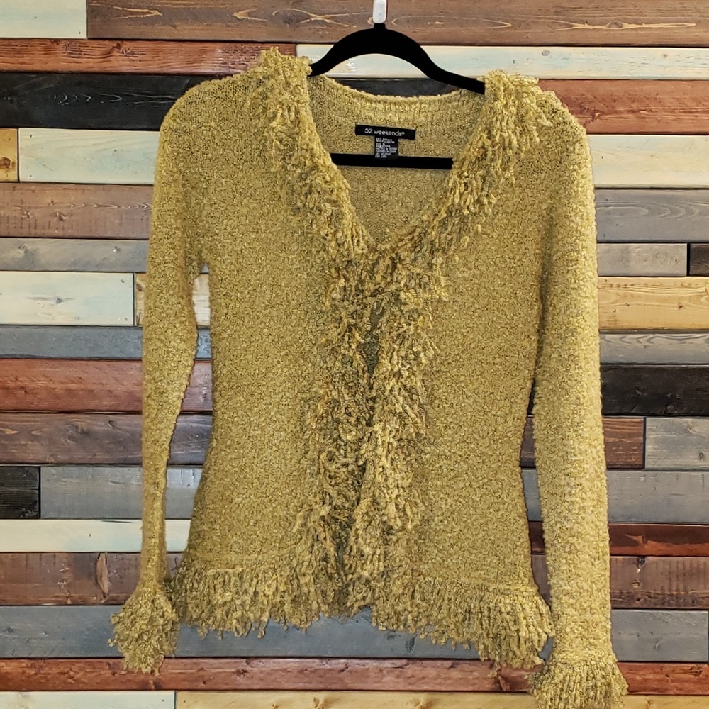 52 Weekends gold cardigan Size small